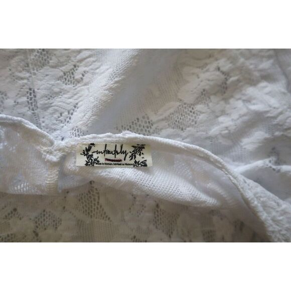 Intimately Free People OB1817155 Women's Sz Small White Floral Lace L/S Crop Top - Picture 3 of 9